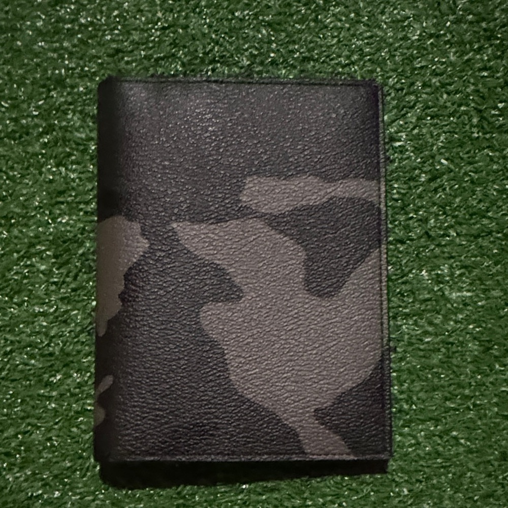 Coach Black and Gray Camouflage Passport Holder